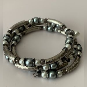 Vintage silver and pearl bracelet